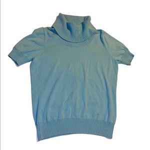 Cambridge Dry Goods Turtleneck silk blend short sleeve Sweater Top size L